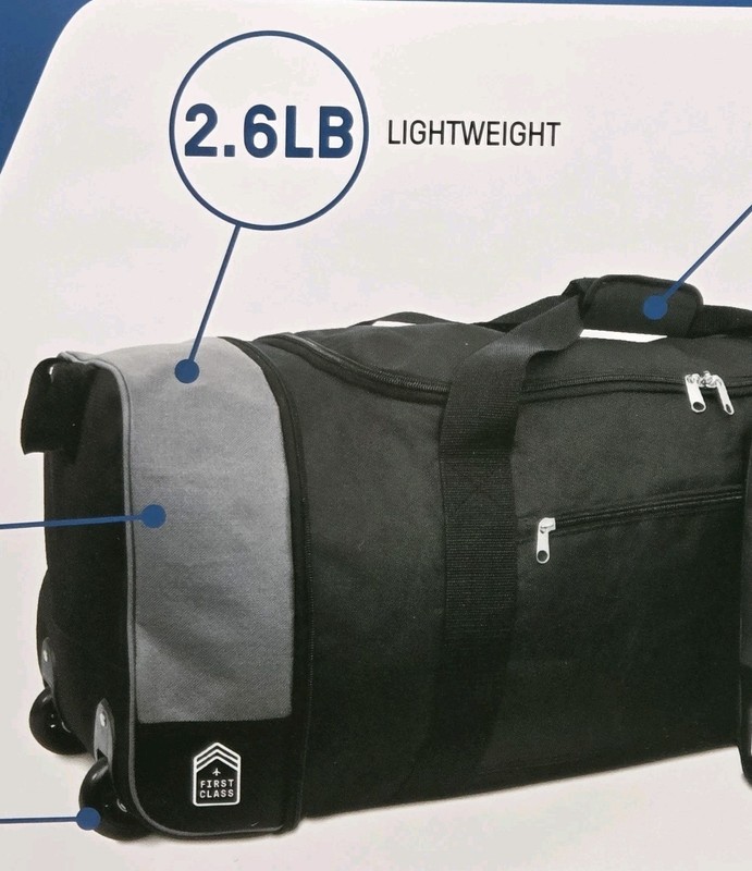First Class 32" Expandable Collapsible Rolling Duffel Bag Black Pack & Go gallery