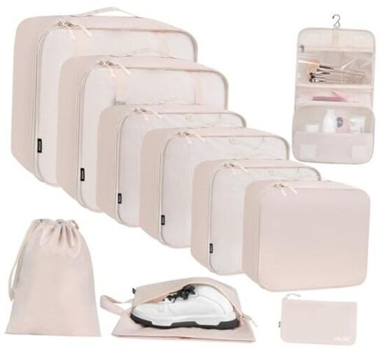 6 Set/8 Set/10 Set Packing Cubes Various Sizes Packing Cream 10 Set-full Mesh