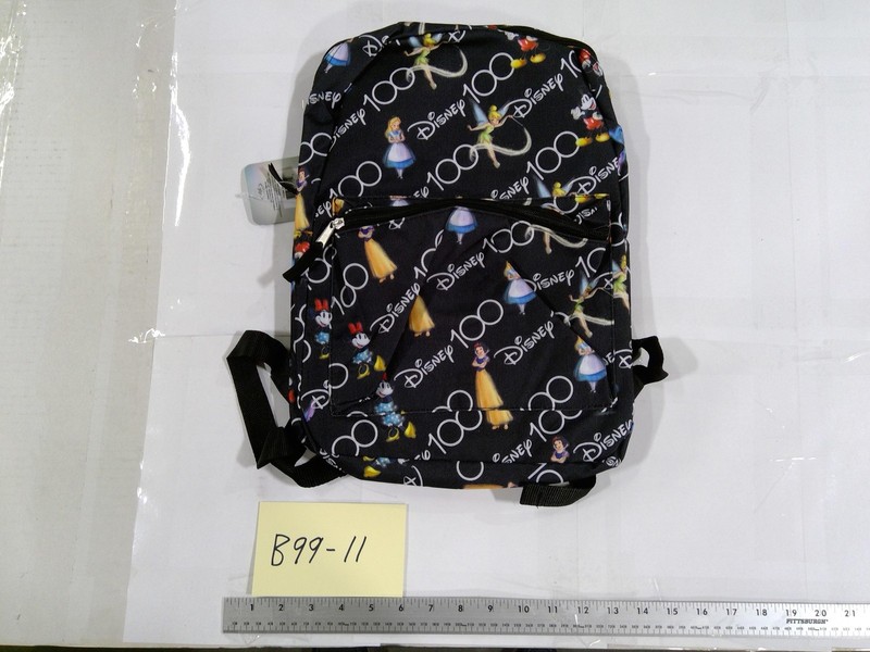 Disney Black 13″ Girls Backpack Soft Case Adjustable Straps Disney 100 Print