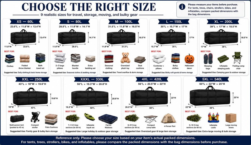 Extra Large Duffle Bag for Travel, Big XL Oversized Foldable Duffel Storage B... gallery