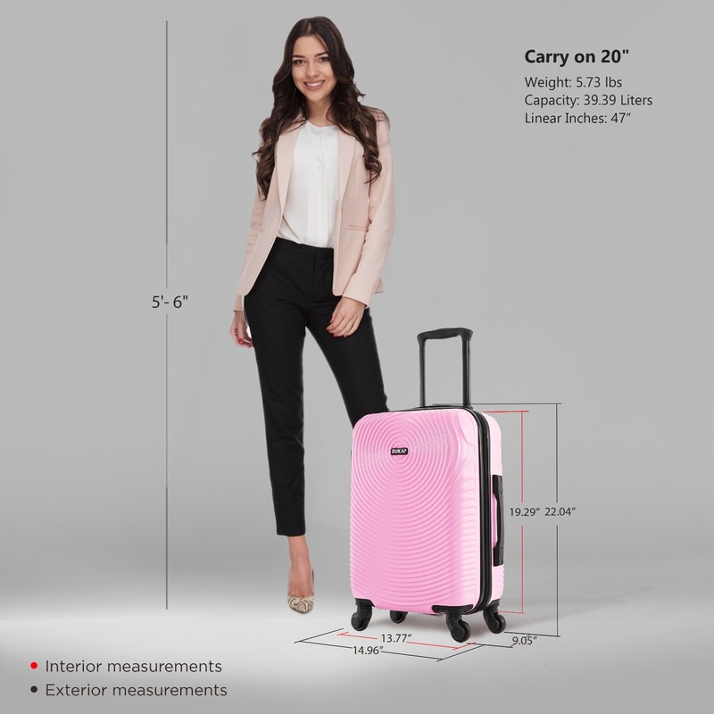 DUKAP Inception 20" Hard Shell Carry On Luggage Spinner Wheels Travel Suitcase gallery