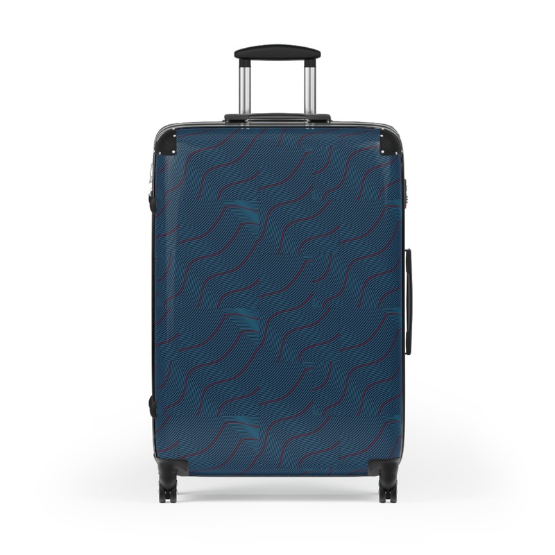 Martini Racing-inspired Pinstripe-print Roller Suitcase for Porsche Fans (S,M,L)