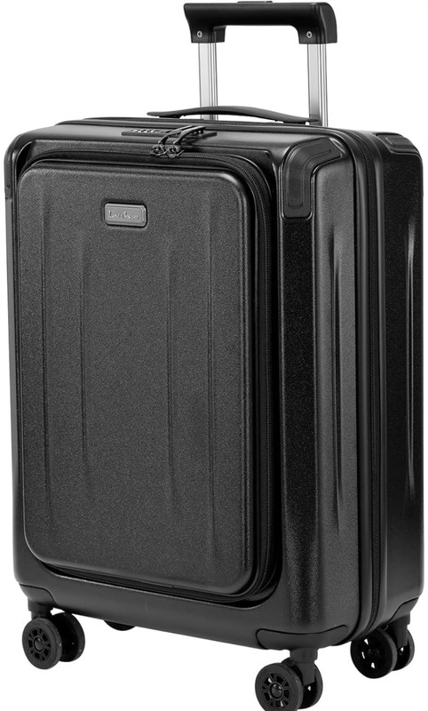 Louis Kaiser Black Carry On Luggage 20 Inch Top Opening ABS Aluminum Frame