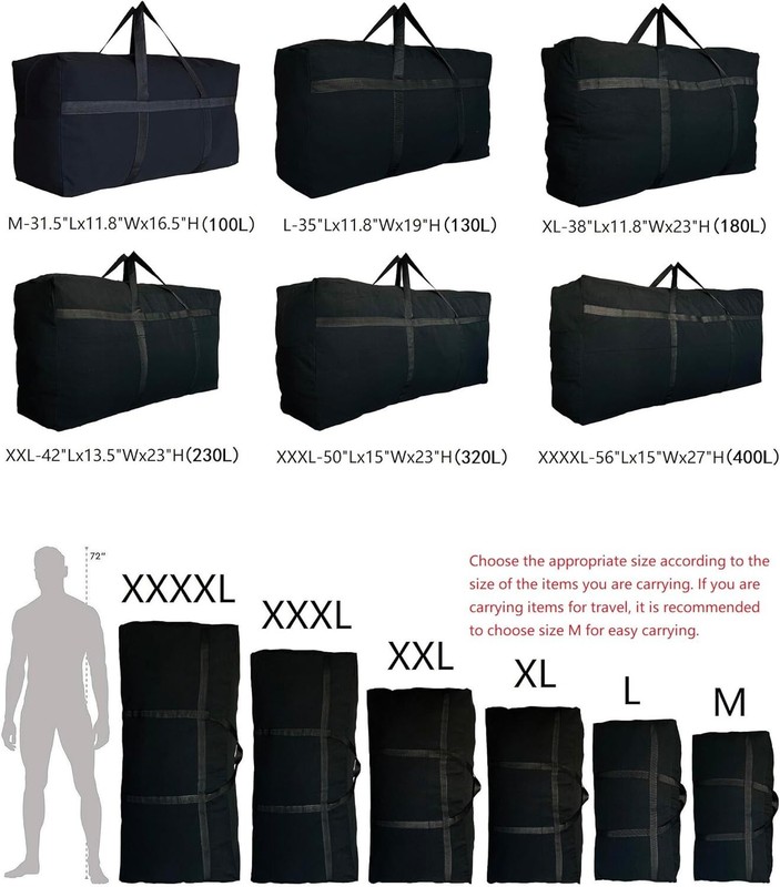 Black Extra Large Duffle Bag with Lockable Zipper - Ideal for All Adventures gallery