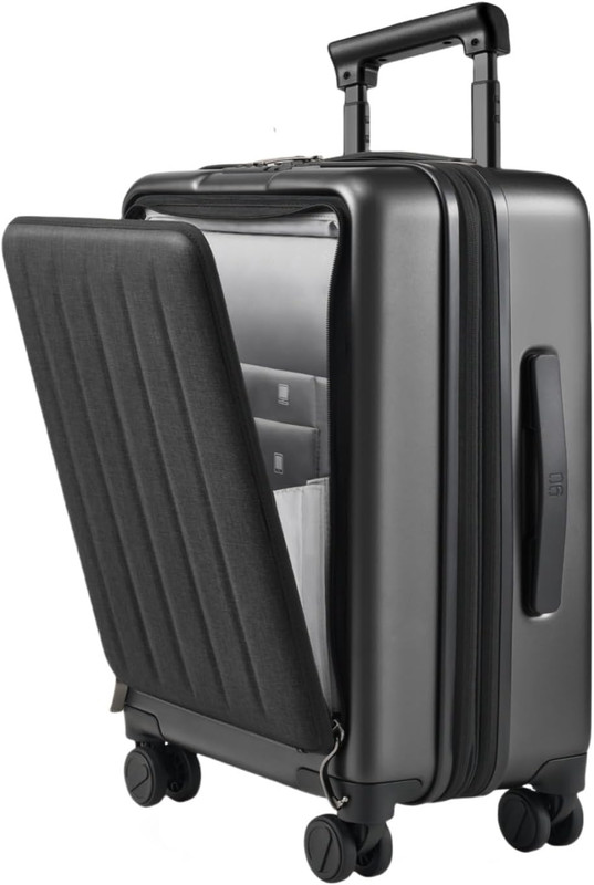 22″ Expandable Carry-On Luggage with Front Pocket & Double Spinner Wheels