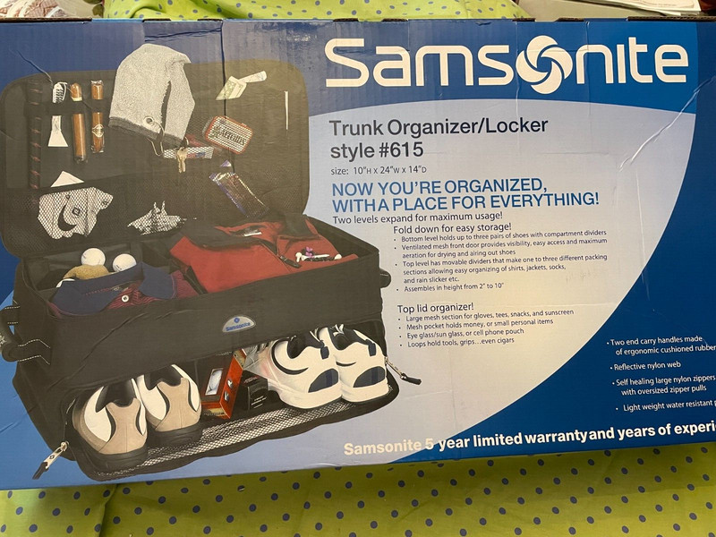 Samsonite Trunk Golf Organizer/Locker Style #615 Brand New In Box