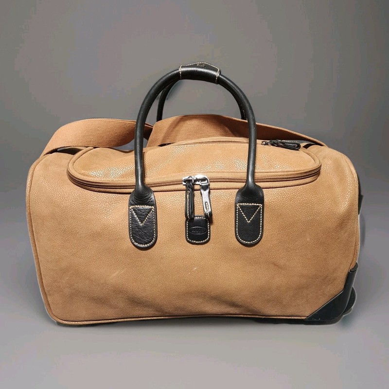 Bric’s Italian Rolling Roll On Duffel Travel Bag Leather Luggage 20x13x11