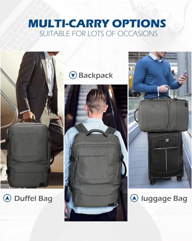 44L Flight Approved Carry on Backpack Travel Bag Weekender Convertible Duffel gallery