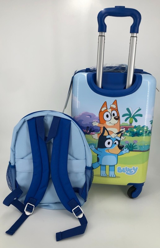 Bluey Kid’s Licensed 2 Piece Luggage Set Wheeled Hardside Case Backpack Tag gallery