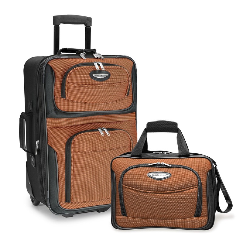 Travel Select Amsterdam Expandable Rolling Upright Luggage Orange 4-Piece Set gallery