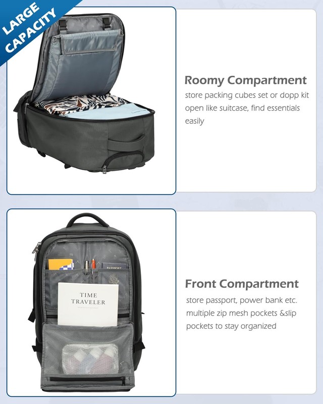 Hynes Eagle 42L Rolling Backpack Flight Approved Convertible Carry on Luggage gallery