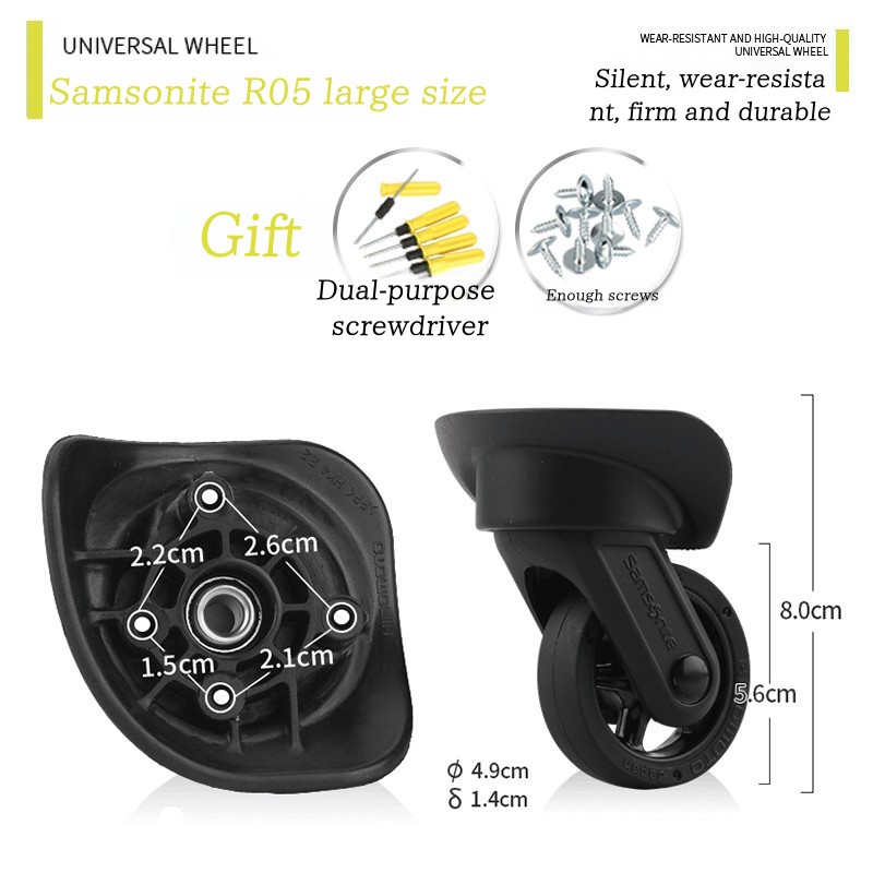 Multiple luggage wheels suitable for Samsonite American Tourister luggage gallery