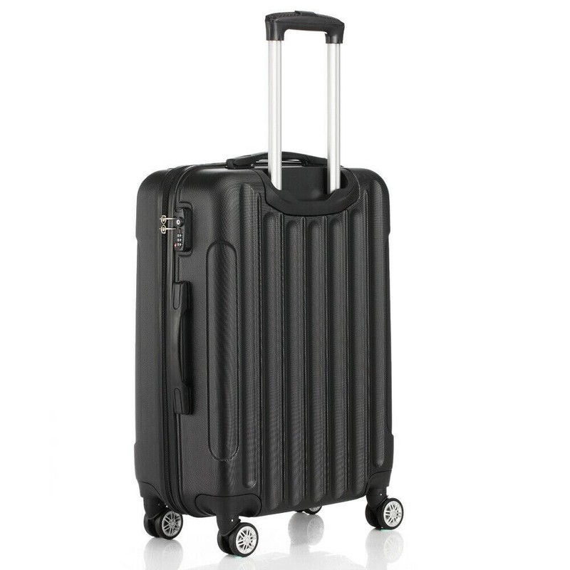 Hardside 20"24"28" Nested Spinner Suitcase Luggage Set With TSA Lock Black gallery