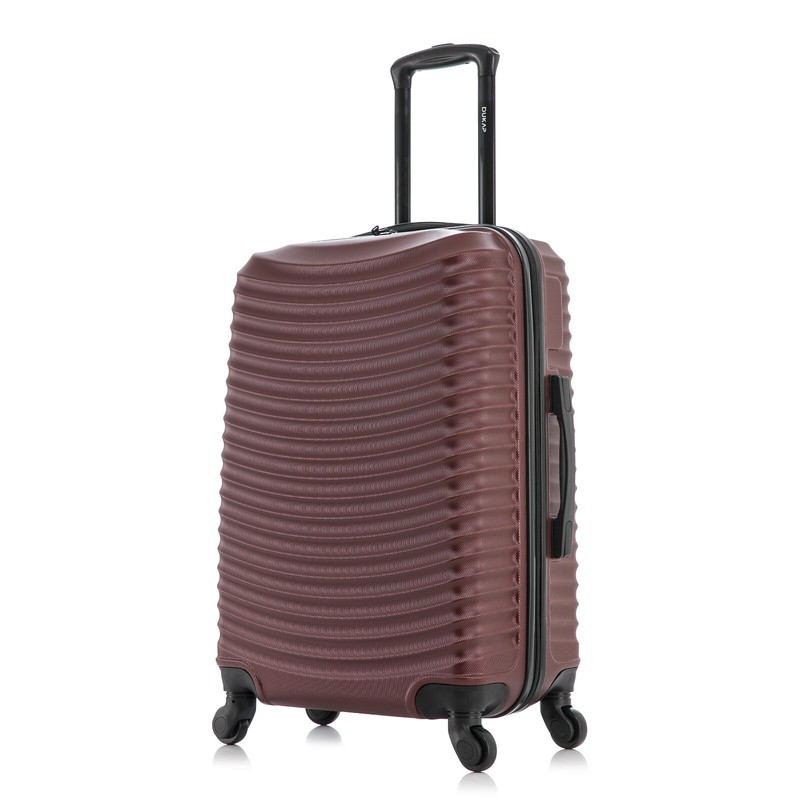 DUKAP Adly 24″ Hard Shell Checked Luggage 360 Spinner Wheels Travel Suitcase