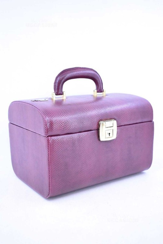 Burgundy Red Serpent Pattern Hard Shell Travel Case 28x21x19cm