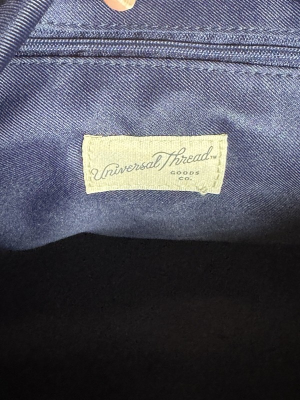 Universal Thread Navy Blue Orange Game day Overnight Duffel Weekend Travel Bag gallery
