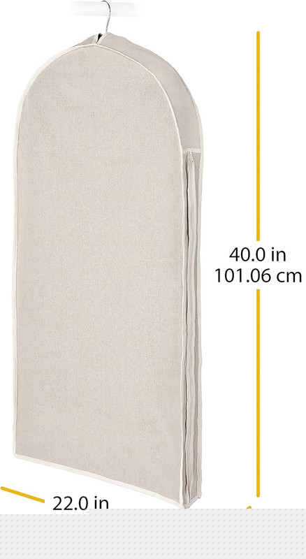 Zippered Garment Bag Natural Linen, Large gallery