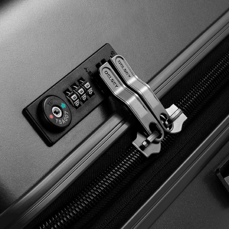 DELSEY Titanium 21" Expandable Hardside Carry On Luggage Spinner Black BRAND NEW gallery