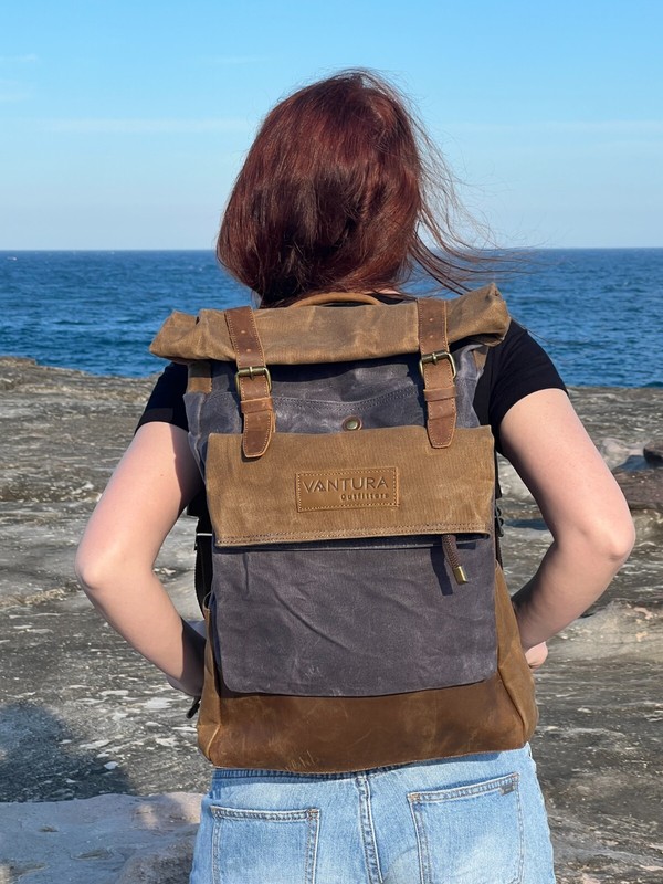 Waxed Canvas Leather Backpack gallery