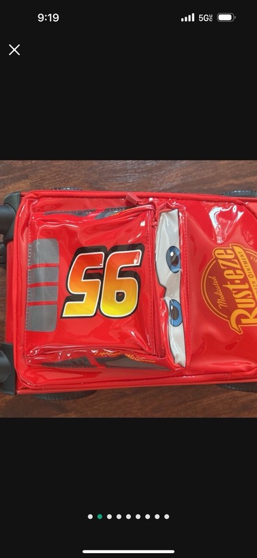 Disney Pixar Cars Lightning McQueen Rolling Luggage Suitcase Kids Vacation Bag