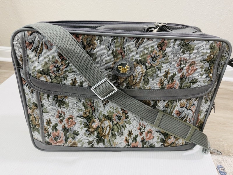 Vintage Diane von Furstenberg Tapestry Luggage Signature Carry On 20x14x6
