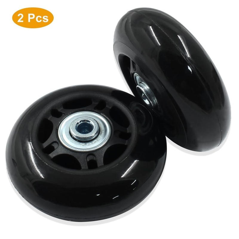2 Pack 68mm Silent Suitcase Replacement Wheels for Smooth Travel - Black gallery