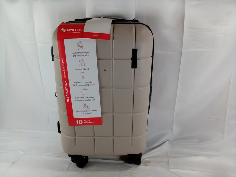 Swiss Mobility MKE Collection Carry-On Hardside Spinner Luggage Beige Expandable