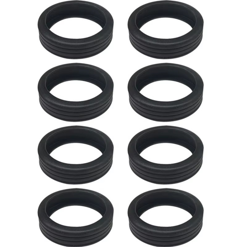 8PCS Black Luggage Roller Rubber Cover Silent Trolley Wheel Accessory Protective gallery