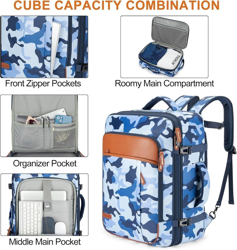Extra Large Flight Approved Backpack, Camouflage Blue gallery