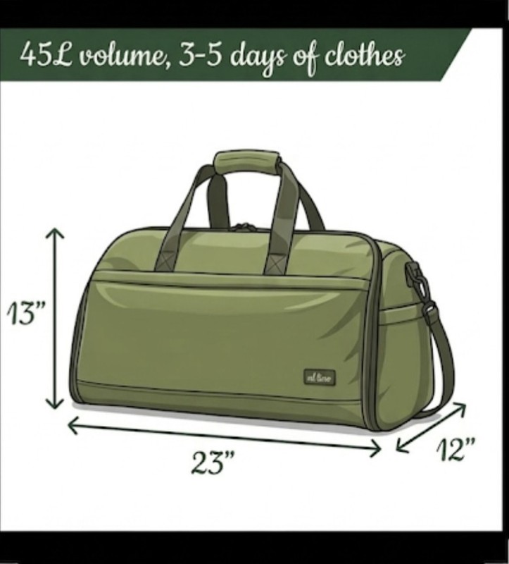 Halfday Premium 45L Convertible Premium Vegan Leather Weekender Bag Leaf Green