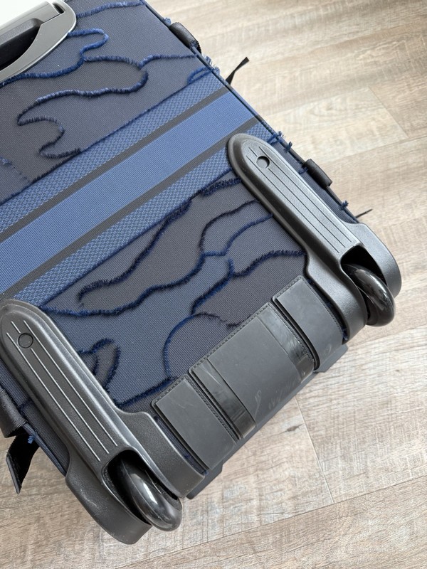 Christian Dior Blue Abstract Pattern Wheeled Suitcase with Adjustable Straps gallery