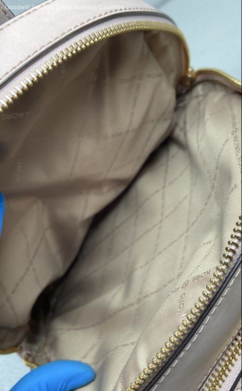 Michael Kors Jaycee Medium Logo Backpack in Brown and Powder Blush gallery