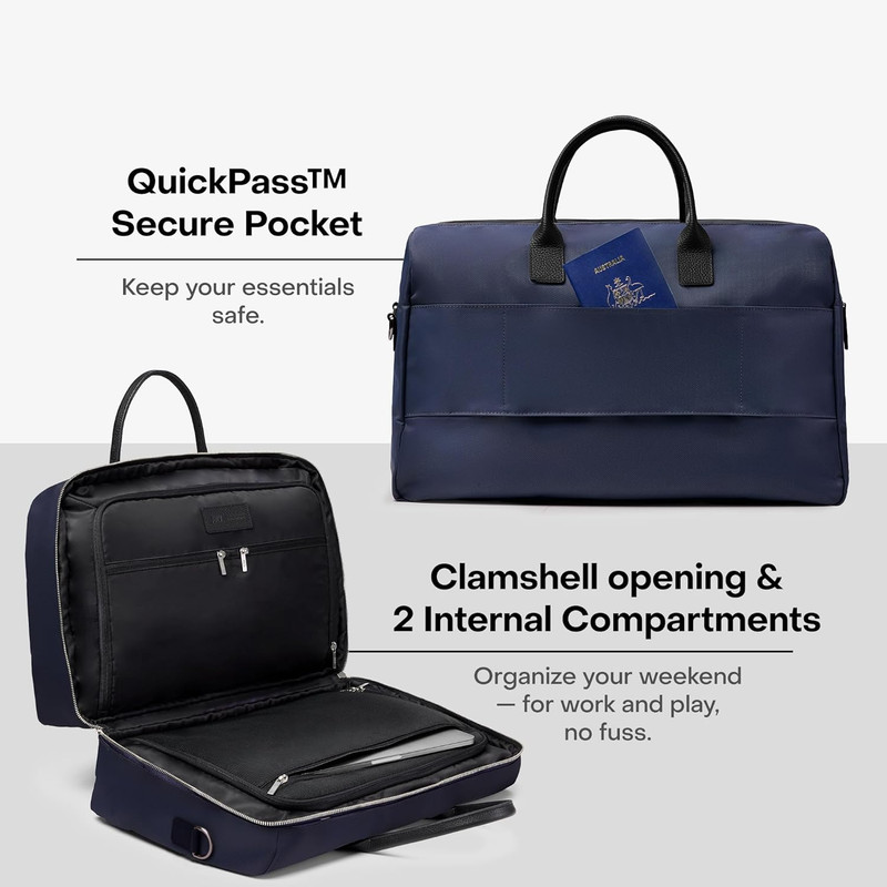 Stylish Carry All Split Weekender Bag - Flight Approved, 28L, French Navy gallery