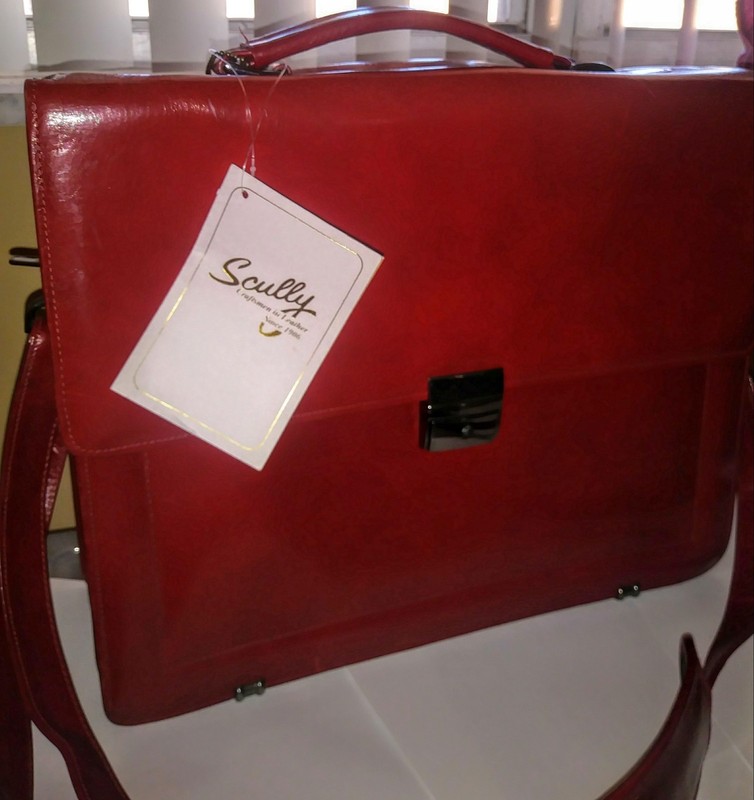 Scully Italian Leather Flapover Computer Briefcase 737A Mahogany * Beautiful* gallery
