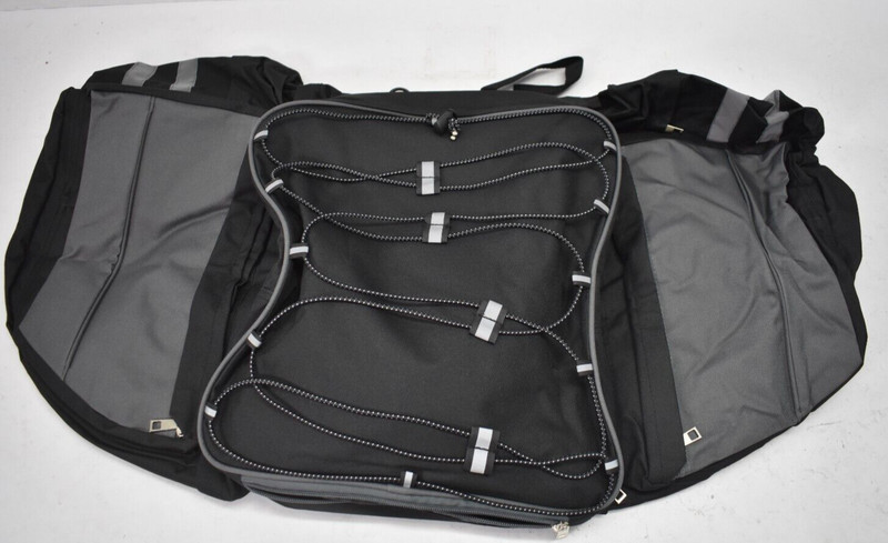 Large Duffel Bag Carry Storage Black/Gray Multi Pocket Zip Closure Collapsible