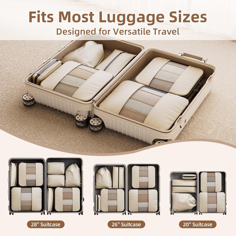 Compression Packing Cubes for Travel,6-Piece Travel Luggage Organizers with B... gallery