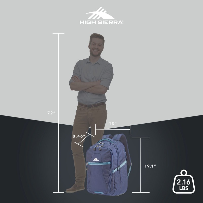 High Sierra Fairlead Computer Laptop Travel Backpack w/Zipper Closure (Open Box) gallery