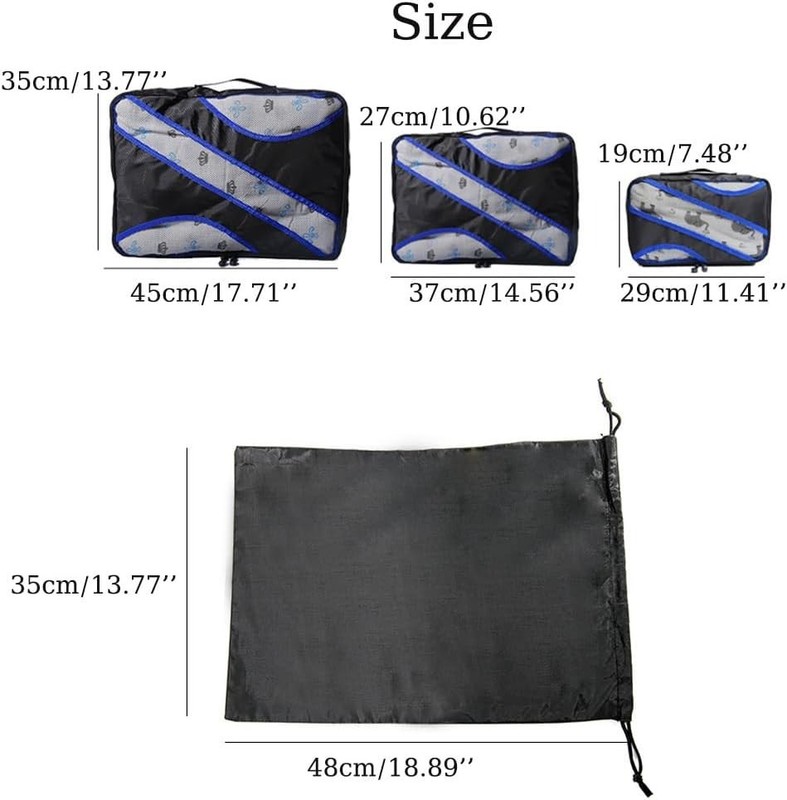 X2 Foldable Packing Cubes 5 PCs Set Travel Trip Organizers Bags Suitcase Luggage gallery