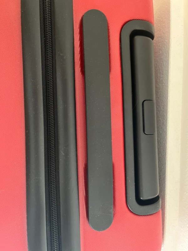 MUJI Red Adjustable Handle Hard Shell Carry-On Urethane Resin Suitcase Luggage gallery