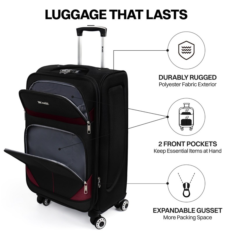 Softside Luggage Set Lightweight Expandable Luggage For Extra Capacity gallery