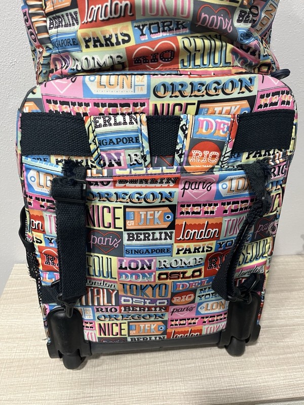 Kipling Hello Weekend Rolling Backpack & Miyo Lunch Bag Set - City Print Travel gallery