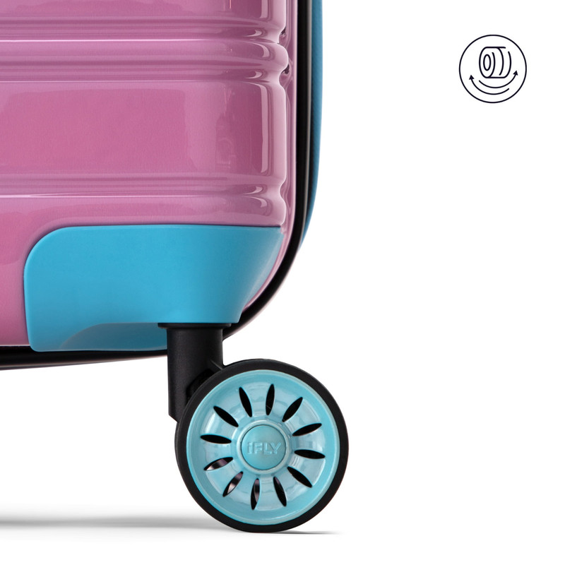 iFLY Fibertech 24" Medium Checked Suitcase – Hardside Expandable, Cotton Candy gallery