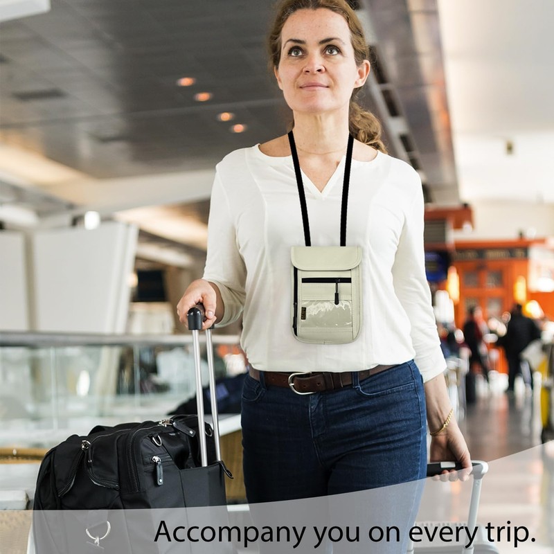 RFID Blocking Travel Neck Wallet Pouch and Passport Holder, Travel Neck Pouch... gallery