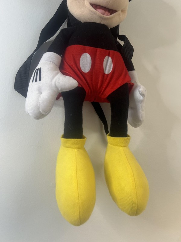 Disney Mickey Mouse Plush Mini Backpack Bag Kids Toddler Black Red Zipper Straps gallery