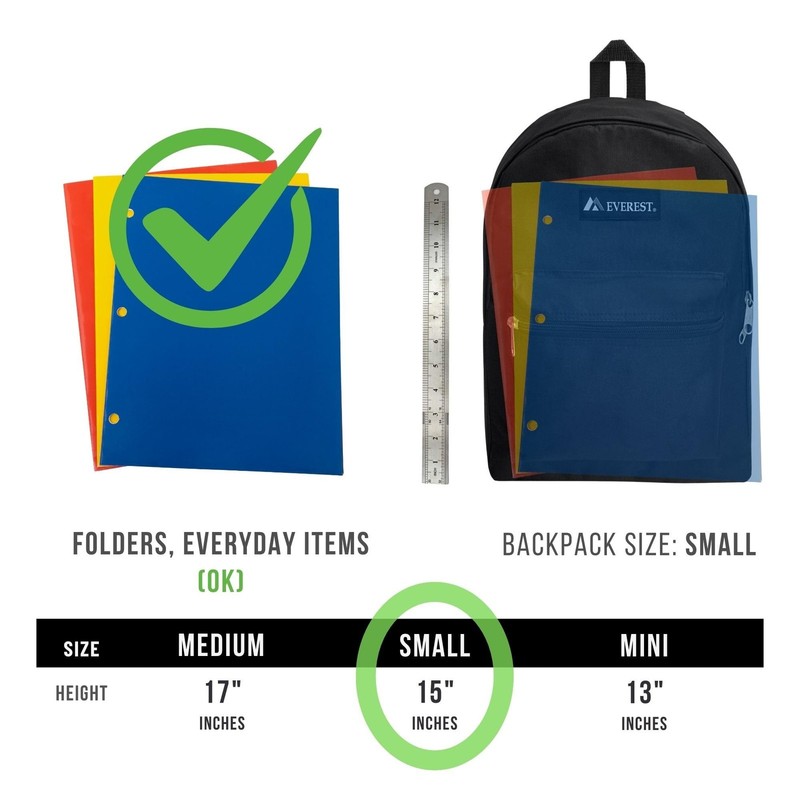 Everest Luggage Basic Backpack, Red, Medium gallery