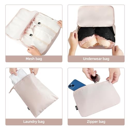 6 Set/8 Set/10 Set Packing Cubes Various Sizes Packing Cream 10 Set-full Mesh gallery