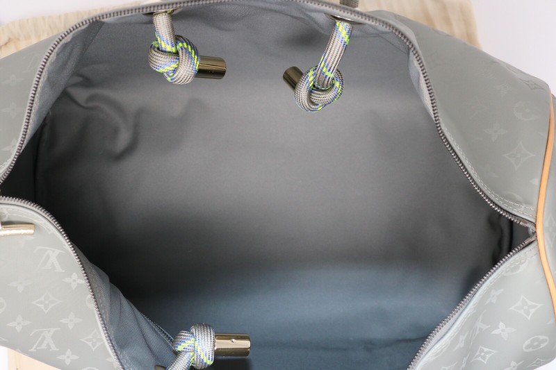 LOUIS VUITTON Monogram Titanium Keepall Bandouliere 50 Boston Bag gallery