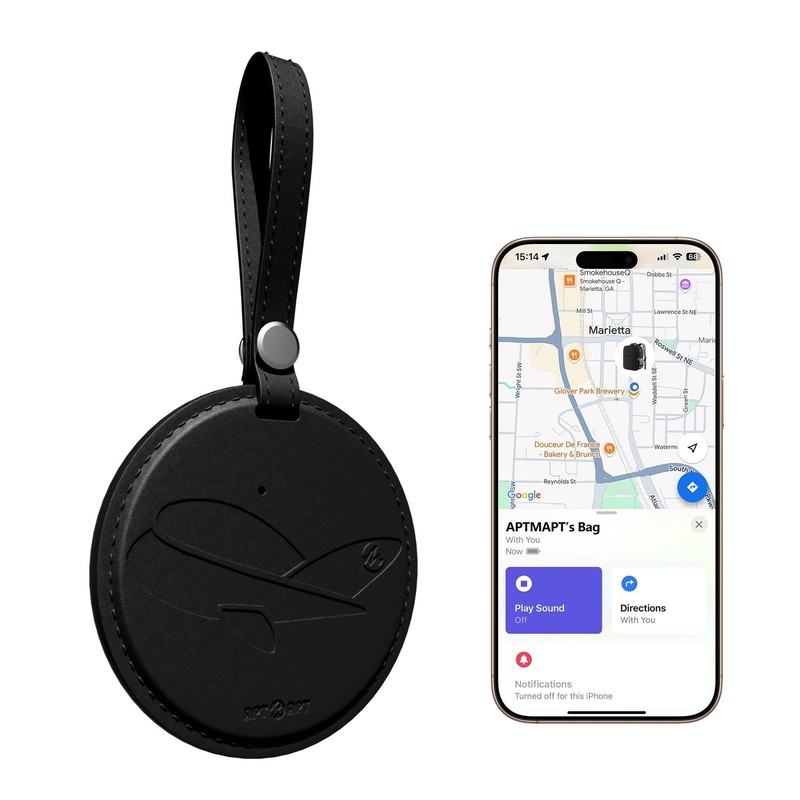 Smart Luggage Tag Works with Apple Find My, Premium Leather Suitcase Tracker …