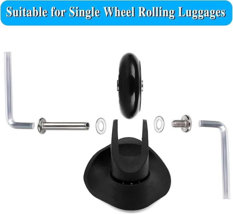 80mm Rubber Suitcase Wheels Set with Axles for Easy Installation and Repair gallery