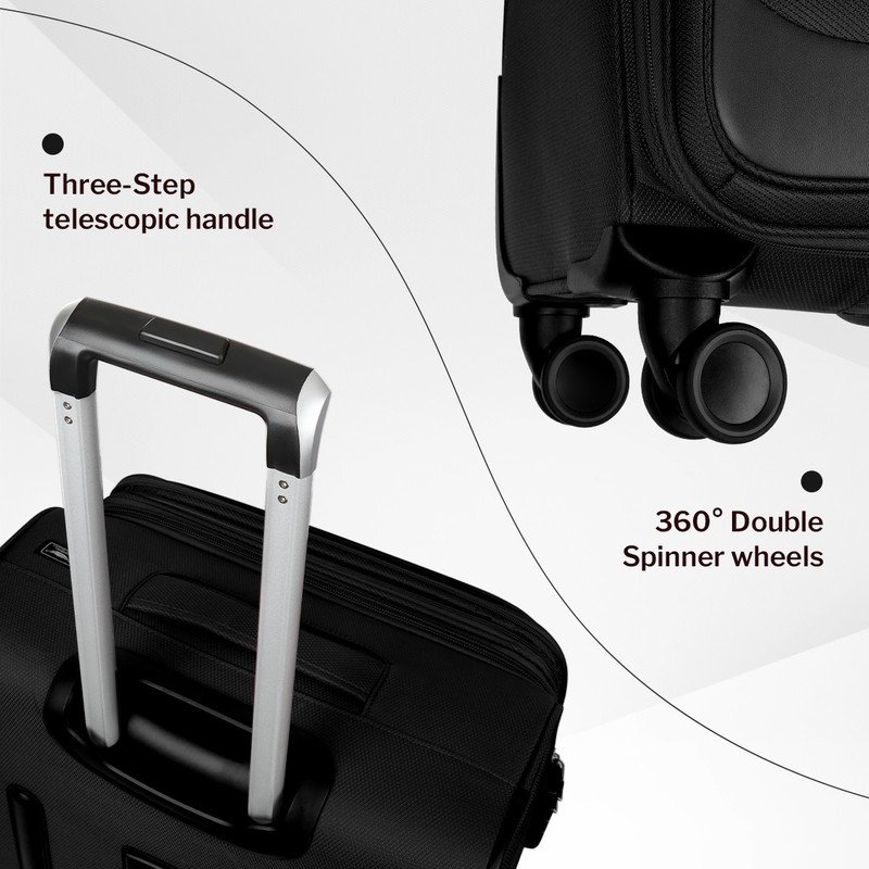 Expandable Soft Shell Luggage 3 PCS Set Softside Luggage with Spinner&TSA Lock gallery